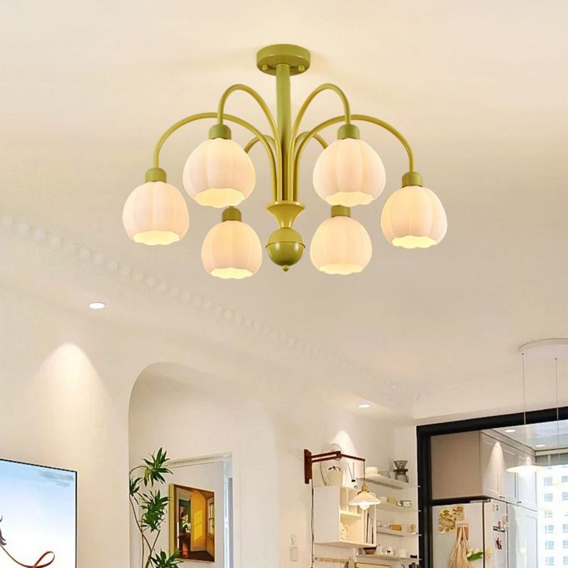 Modern Style Ceiling Lamp Creative Glass Shade Flush Mount Light Fixture