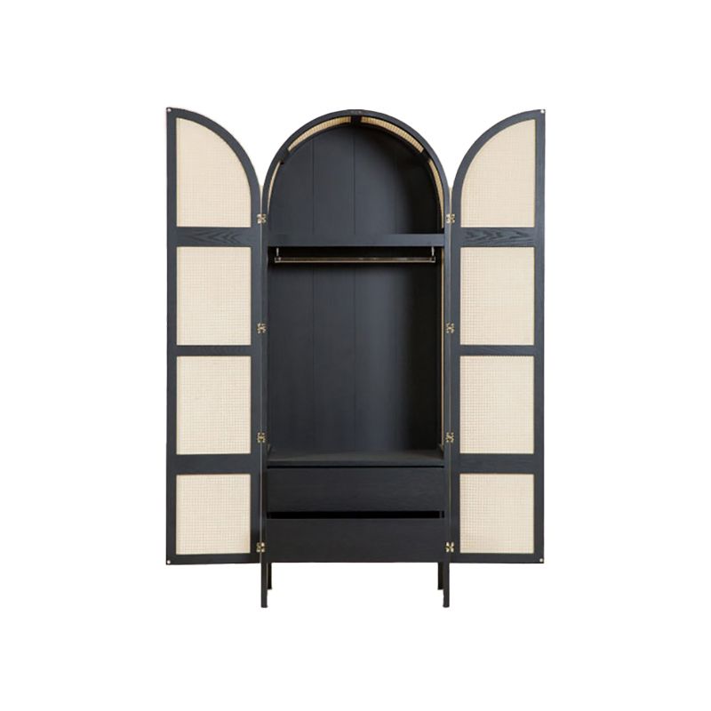 Freestanding Solid Wood Wardrobe Modern Wardrobe Armoire with Legs