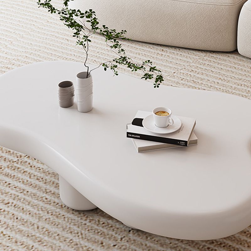 Contemporary Corner Table Wood White 4 Legs Accent Side Table