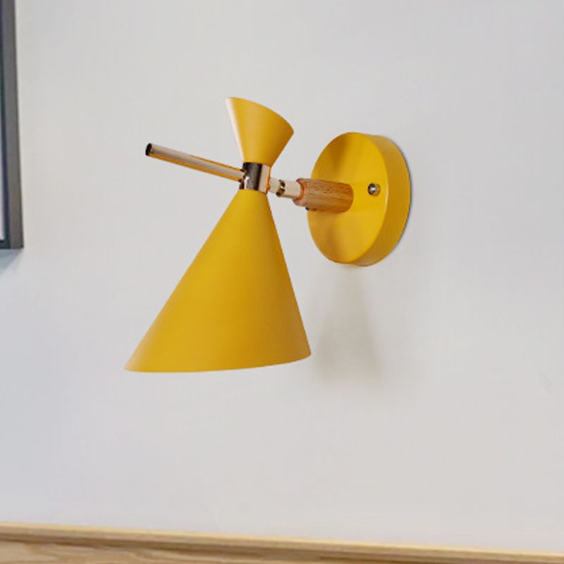 Hoekschaduw Wand SCONCE MACARON METAL 1 licht zwart/wit/roze/geel/groene wand sconce licht voor slaapkamer