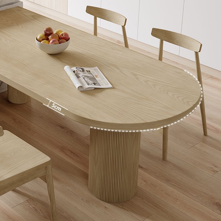 Modern Style Dining Table Brown Solid Wood Dining Table for Kitchen