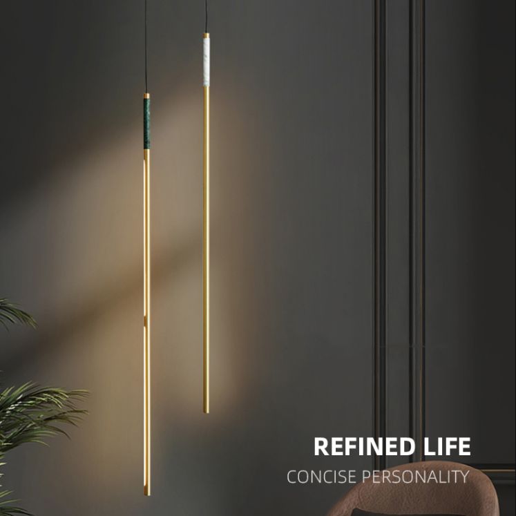 Minimalistische Marmor-LED Hanging Deckenleuchte 1-Licht-lineare Decke Anhänger Licht