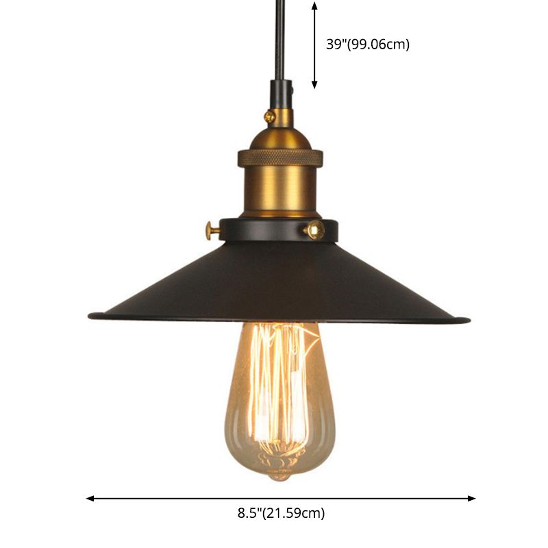 Cono in metallo a forma di lampada sospesa a sospensione in stile vintage soggiorno kit di luce a sospensione