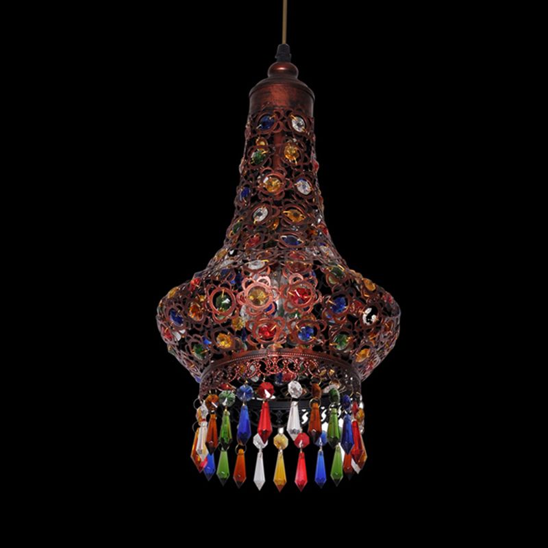 1 Bulbo Teardrop Light Light Light Vintage Copper Metal Suspended Lighting Secondo