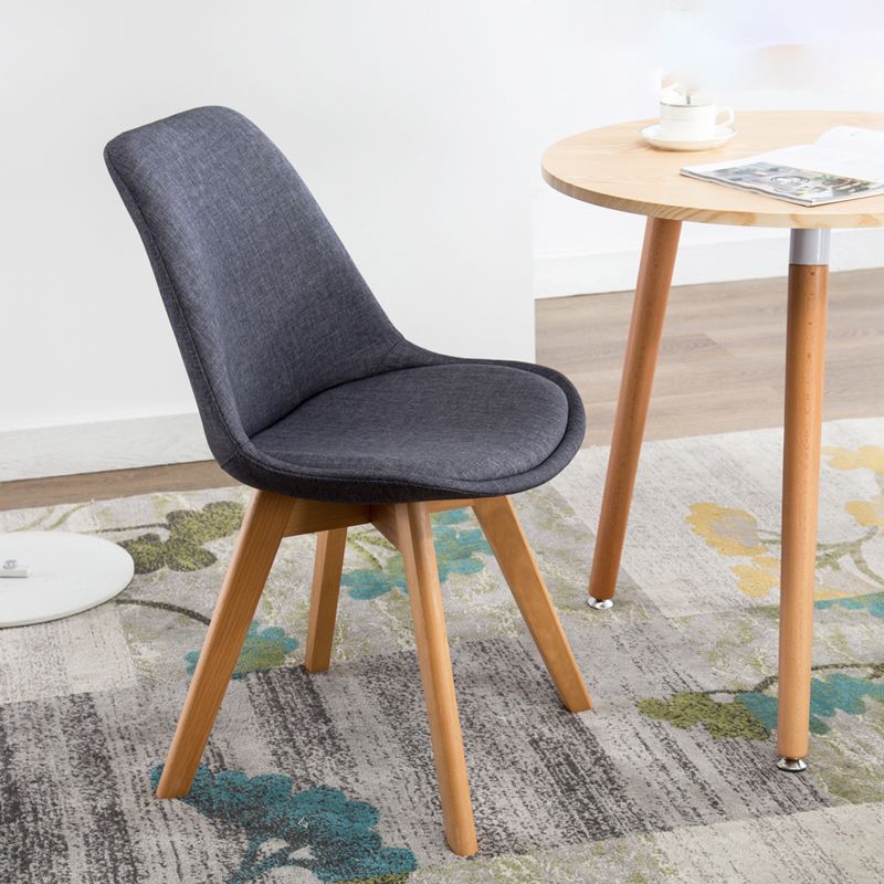 Fabric Scandinavian Conference Room Side Chair Matte Finish Parsons Dining Chair