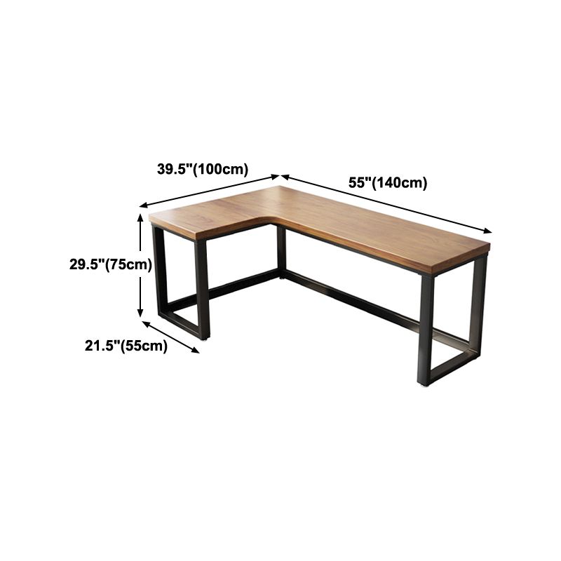 Solid Wood L-Shaped Writing Table Simplicity Fixed Work Desk