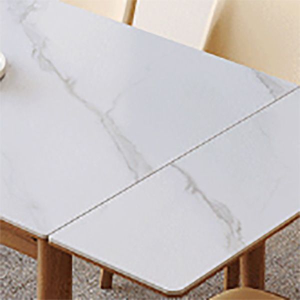 Contemporary Dinette Table Rectangle Stone Dining Room Table for Home