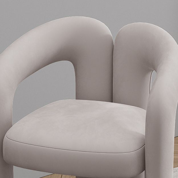 Matte Finish Open Dining Chair Designer Style Home Velvet Arm Chair