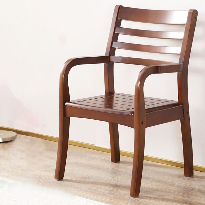 Sillón de comedor tradicional con respaldo de escalera de madera, sillón de comedor individual