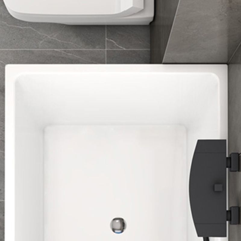 White Acrylic Indoor Bath Tub Soaking Tub with Internal Drain