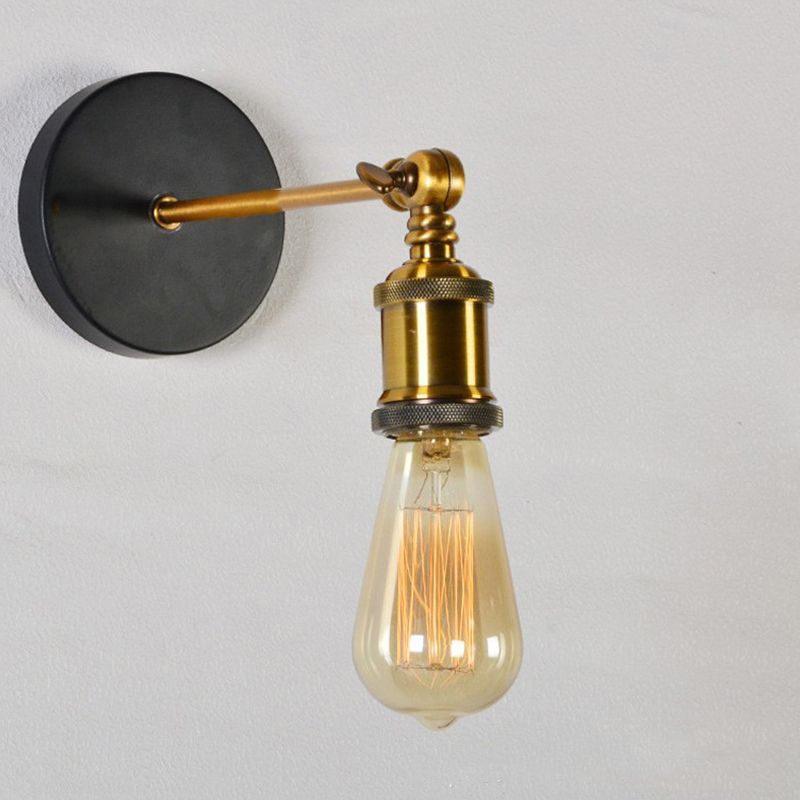 Metal Geometric Wall Sconce Lighting Industrial Style 1 Light Wall Lamps in Black