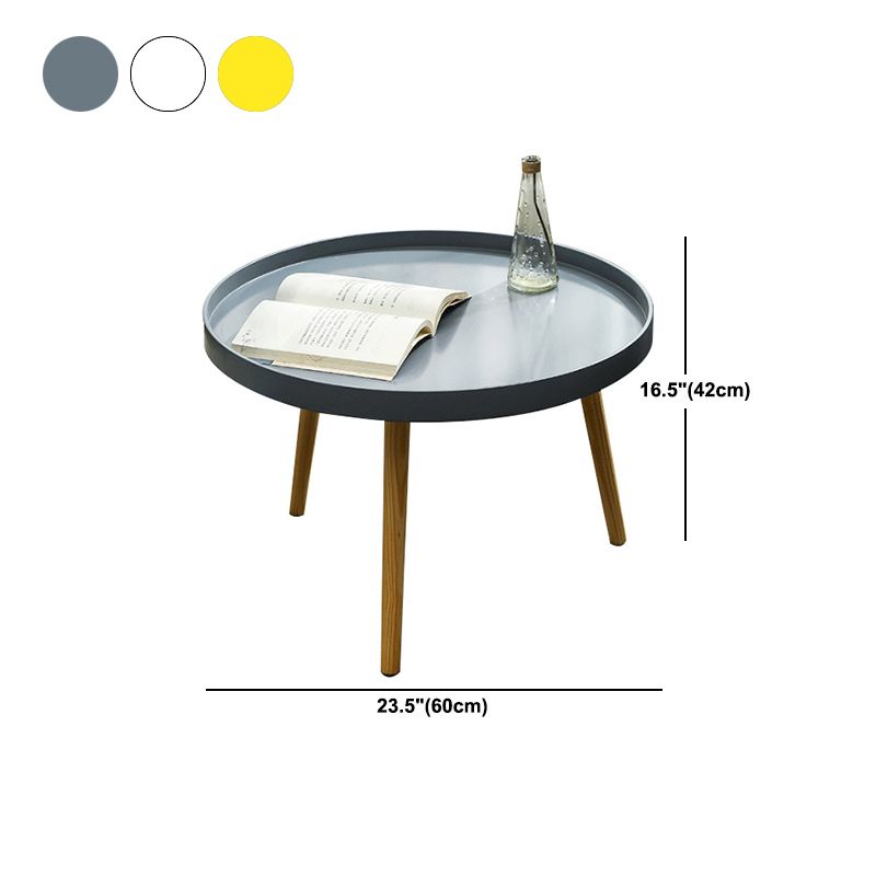 23.62 inch Wide Scandinavian Sofa Side Accent Table Wooden 3 Legs Round Side End Table