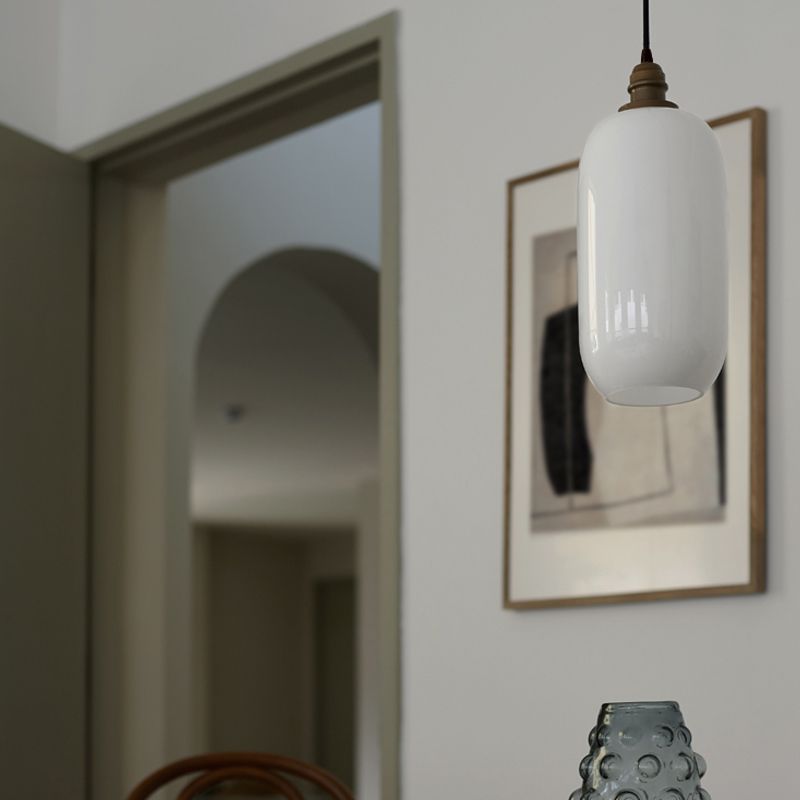 Lampe suspendue en verre blanche Style moderne 1 Éclairage de la tête