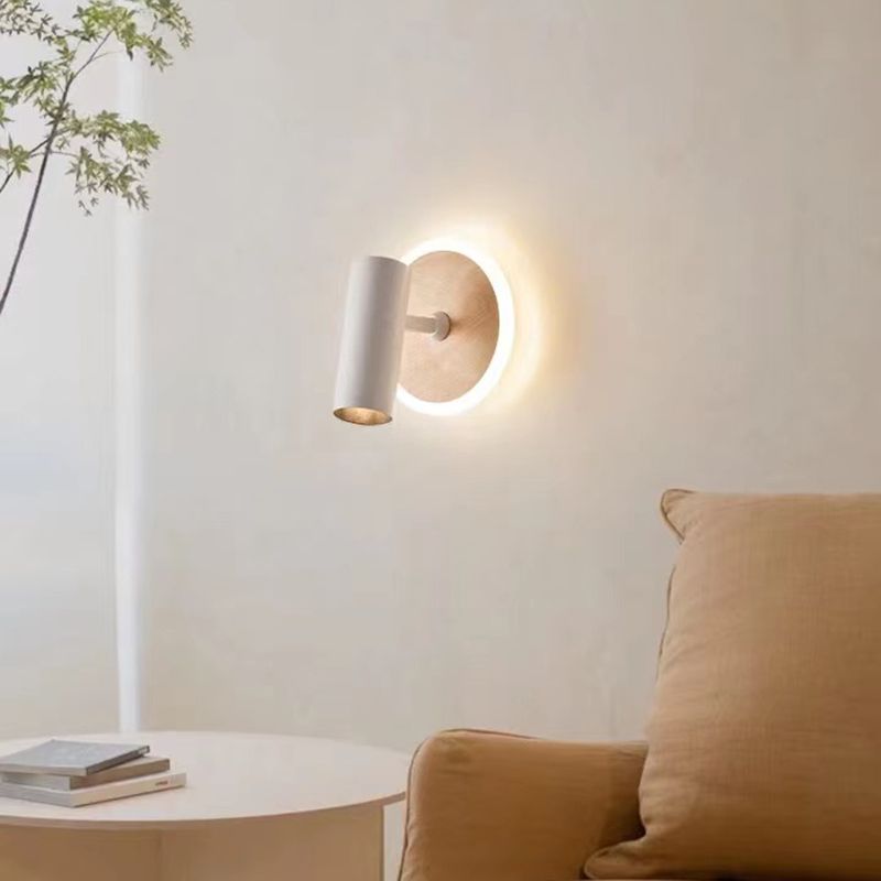 Modern 2-Light White Wall Mounted Sconce Metallic Shaded Wall Light