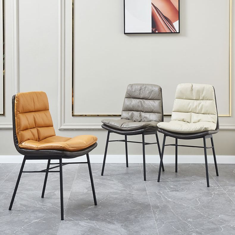 Contemporary Style Dining Metal Chairs Dining Armless Side Chairs for Kitchen