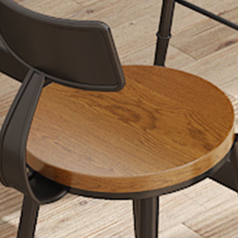 Contemporary Round Dining Stools Metal Barstools with Footrest