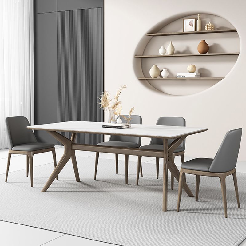 Modern 1/2/5/6 Pieces Dining Set Rectangle Stone Dining Table for Dining Room