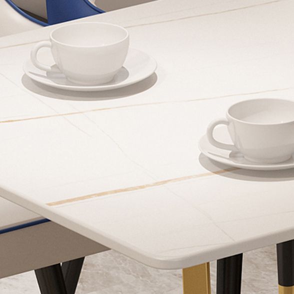 Modern Standard White Dining Set Sintered Stone Rectangle Shape Dining Set for Kitchen