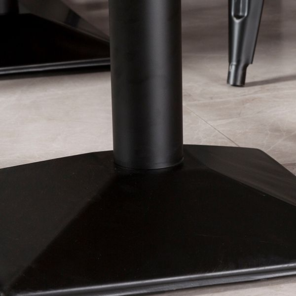 Solid Wood Industrial Style Dining Table Brown Table with Black Frame for Dinning Room