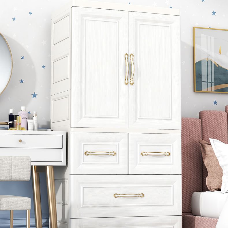 Modern Style Plastic Wardrobe Cloth Rod Included Wardrobe Closet