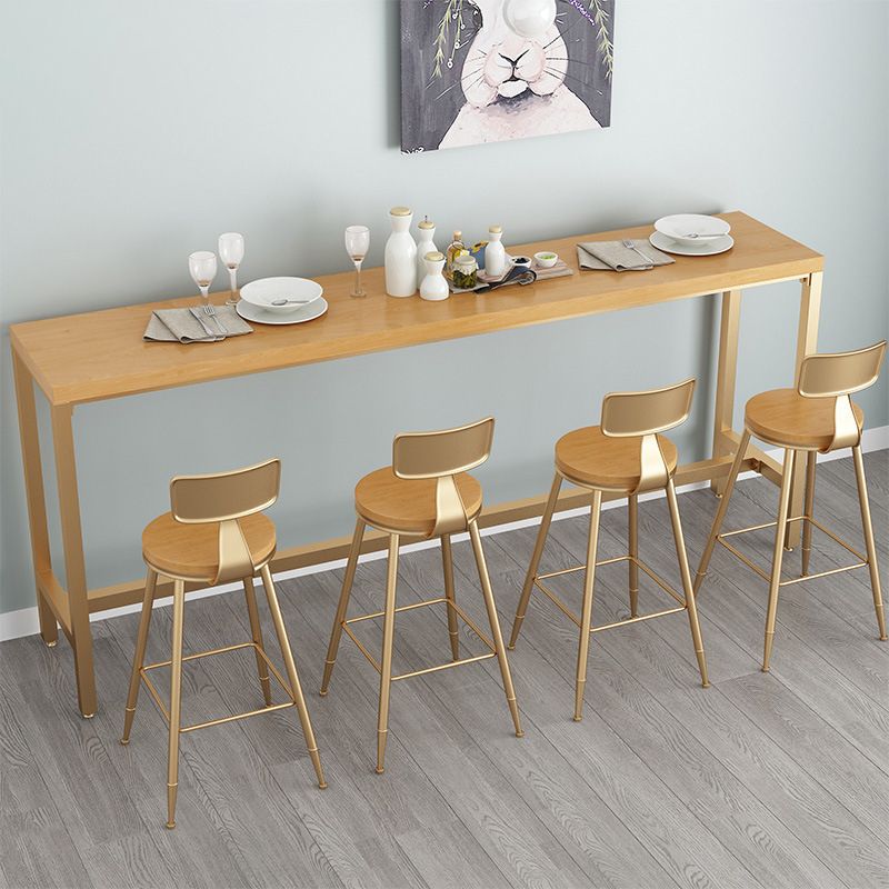 Rectangle Solid Wood Bar Table Modern Dining Table for Kitchen Living Room
