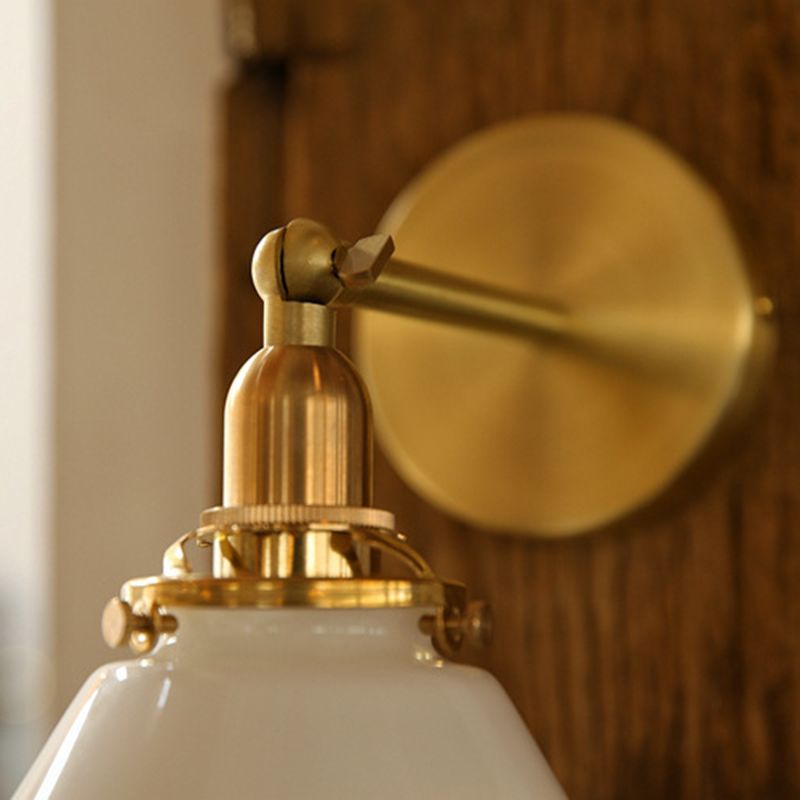 1-Light Cone Wall Light Sconce Industrial Style Glass Wall Mounted Lights
