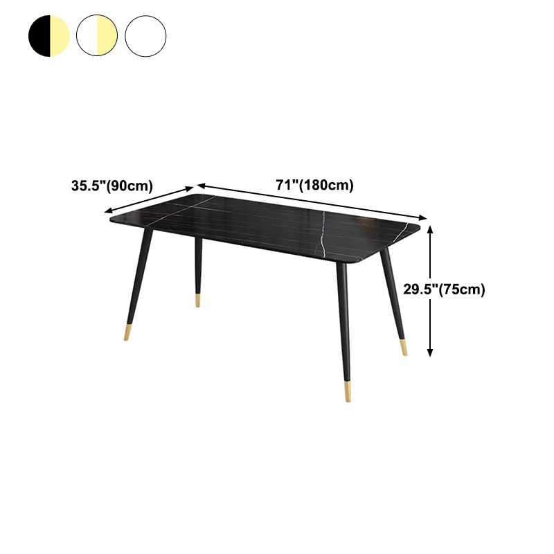 Stone Dining Table Contemporary Rectangle Dining Table with 4 Legs