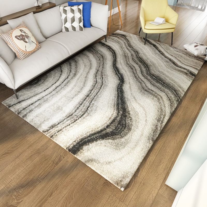 Modernist Abstract Rug Multicolor Polyester Rug Non-Slip Pet Friendly Washable Are Rug for Living Room