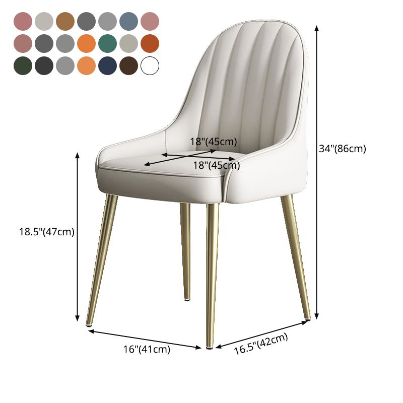 Silla de comedor tapizada de metal con respaldo Parsons de sillón escandinavo de interior