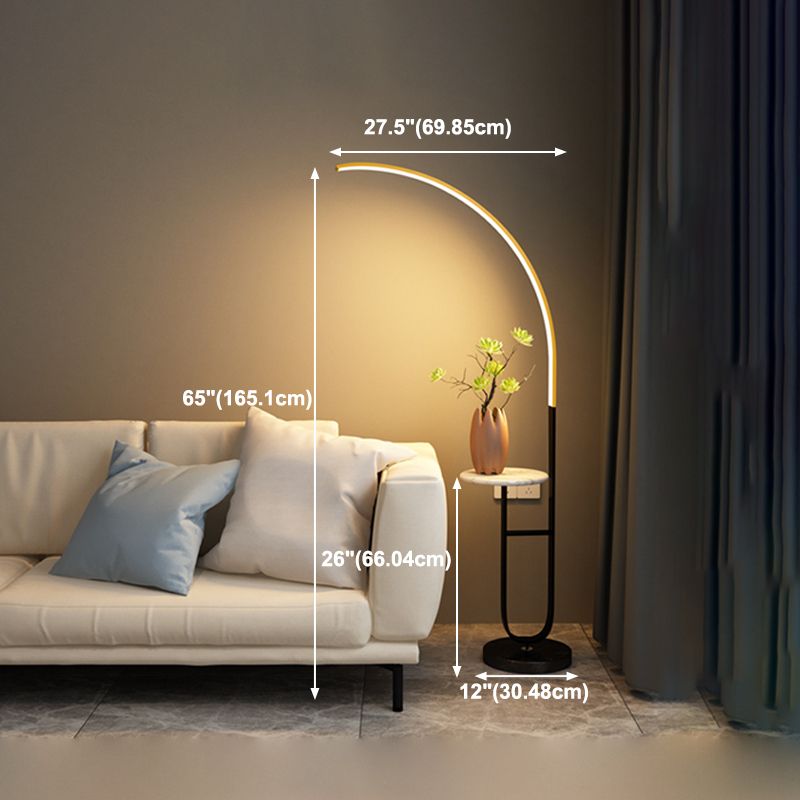 Luce di pavimento in metallo a forma lineare Stile moderno Luce a pavimento singolo montato