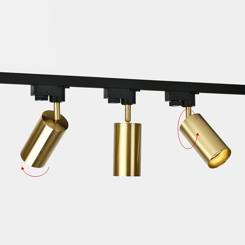 Nordic Cylindrical Metal Track Spotlights Semi Flush/Flush Ceiling Track Lighting for Foyer