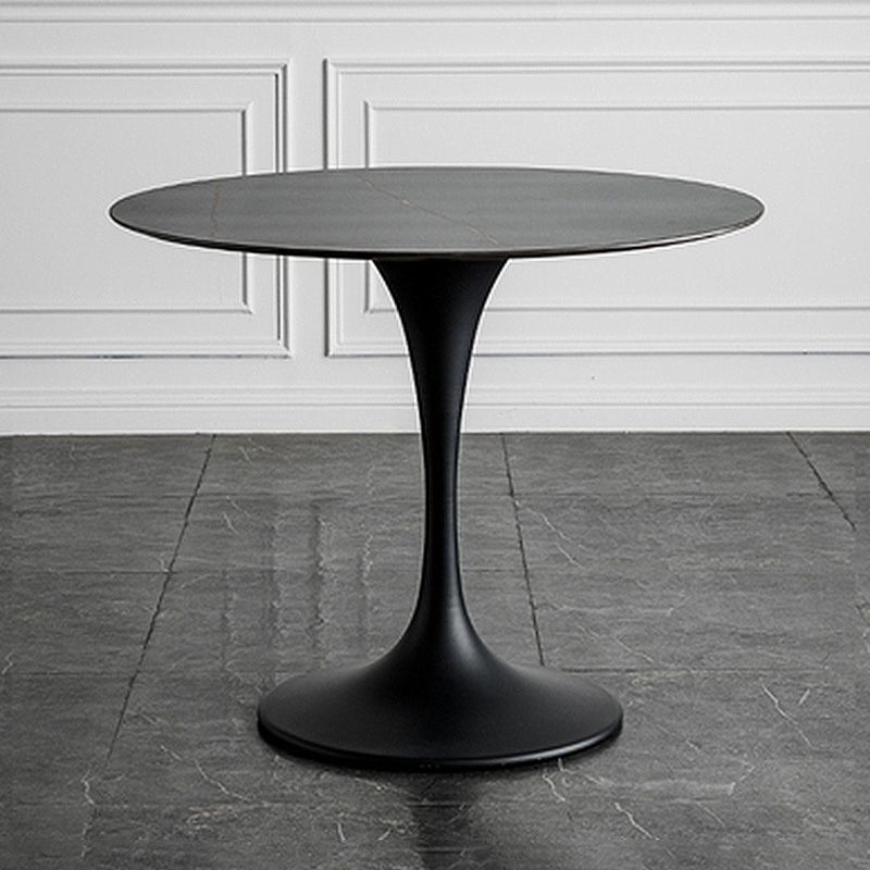 29.1"H Round Solid Color Slate Coffee Table 1 Single Modern Cocktail Table