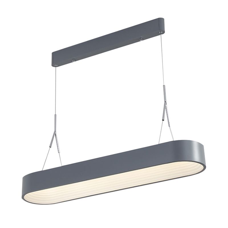 Luz de colgante elíptico nórdico Metal Metal White/Gris Luz de techo colgante para comedor, 33.5 "/47" de ancho