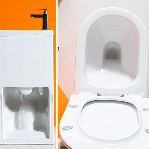 Modern Floor Mount Toilet Bowl Elong Toilet with Seat for Bathroom