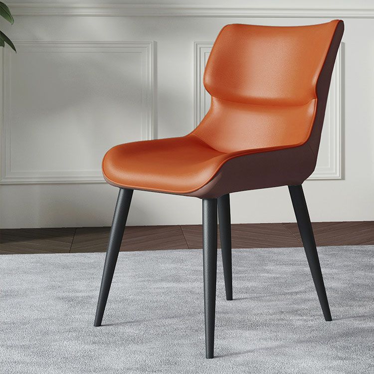 Sillas de comedor de cuero estilo moderno Butacas Parsons con respaldo (juego de 2)