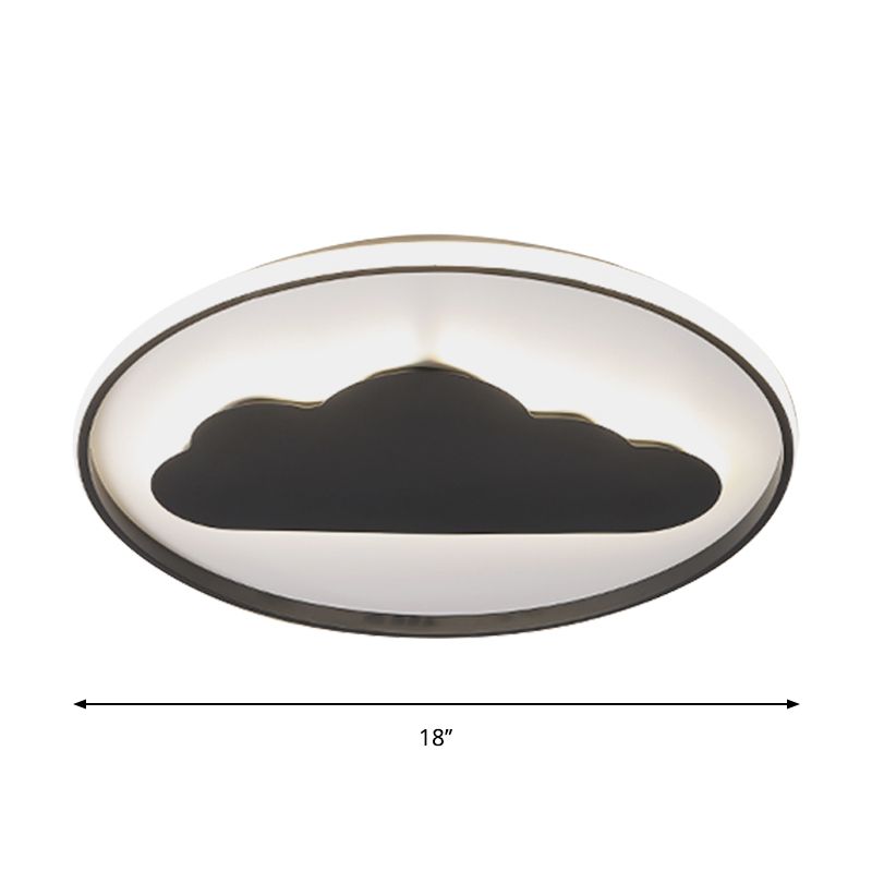 Acrylic Cloud Ceiling Flush Mount Contemporary LED Lighting Fixture in Black for Bedroom