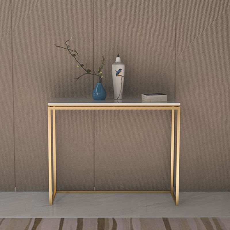 Modern Rectangular White/Black Console Table -  11.81" x 31.49" Console Table