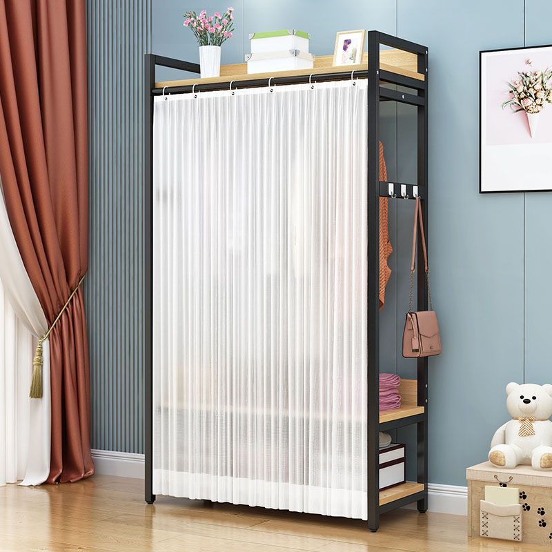 Modern Style Coat Rack Metal Frame Multi-layer Shelve Design Free Standing Coat Rack