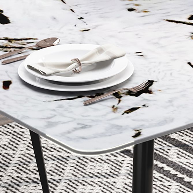 Rectangle 4 Legs Industrial Dining Table Fixed Table of Sintered Stone