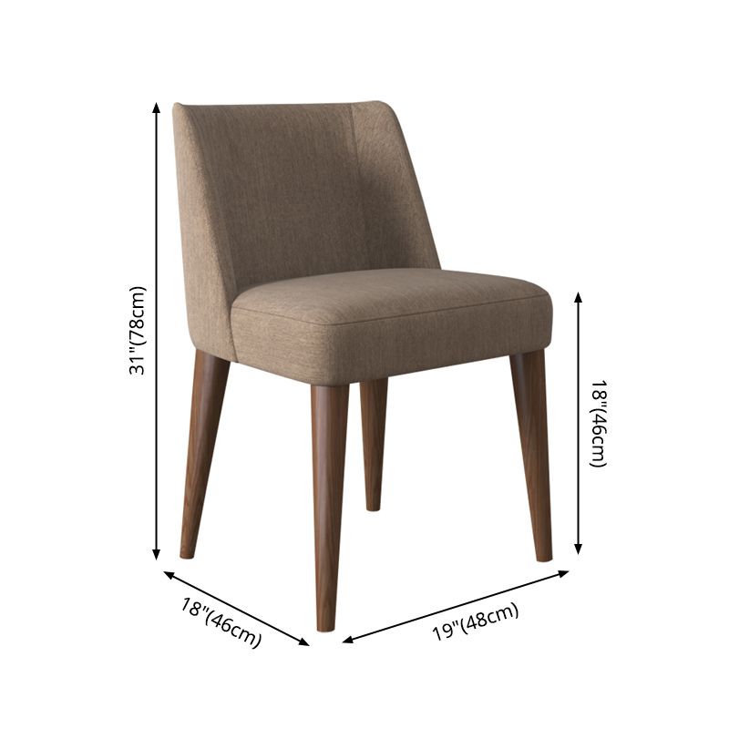 Scandinavian Ash Parsons Chair Gray Wood Dressing Chair in Natural Walnut