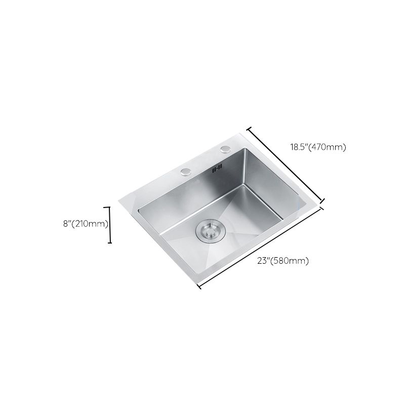 Stainless Steel Drop-In Kitchen Sink Overflow Hole Design Kitchen Sink with Faucet