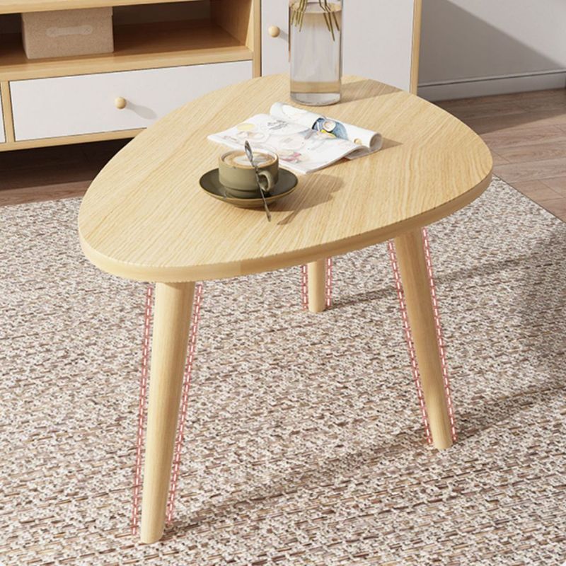 3 Legs Wood Coffee Table Modern Free-Form Nesting Coffee Table Set