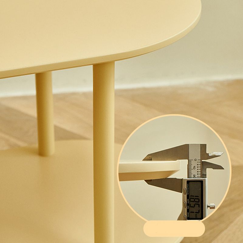 Wood Oval End Table with 4 Legs Base Storage Living Room Corner Table