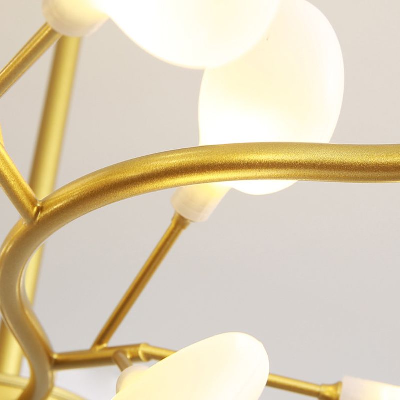 Multi Light Firefly Hanging Chandelier Modern Style Metal Hanging Lamp with Acrylic Shade