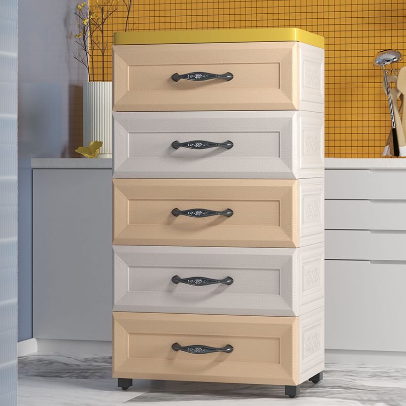Contemporary Plastic Storage Cabinet Non-Hanging Armoire for Home