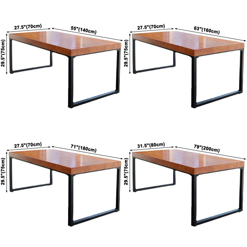 Rectangle Dinette Table Industrial Solid Wood Dinner Room Kitchen Table for Indoor