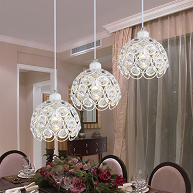 Nordic Style Pendant Lamp Global Suspension Lighting with Crystal Shade