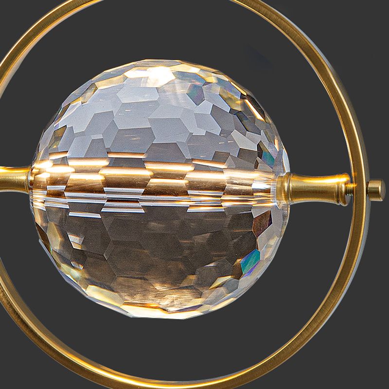 Elektroplate IJzeren hanglamp in moderne luxe stijl kristallen wereldhangende lamp voor slaapkamer