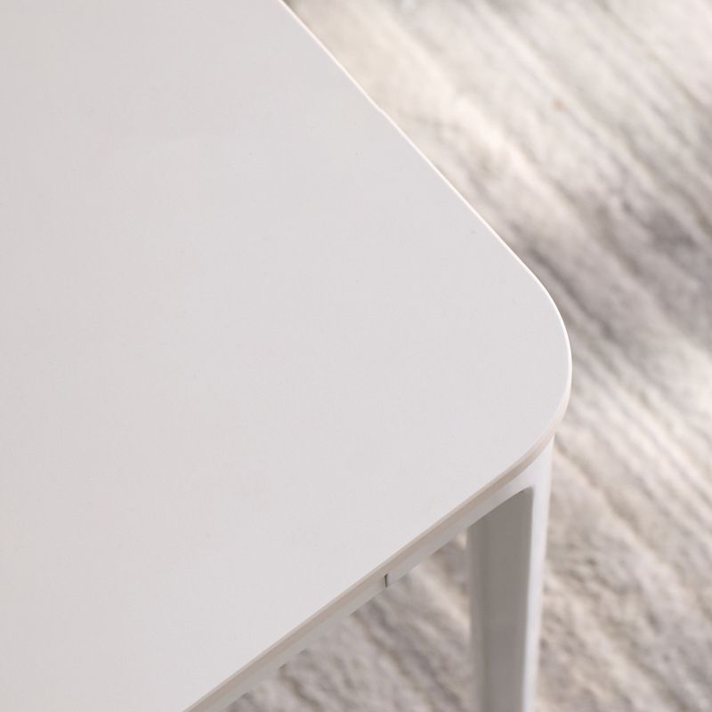 Modernism Sate Top Coffee Table Rectangular 4 Legs Cocktail Table in White