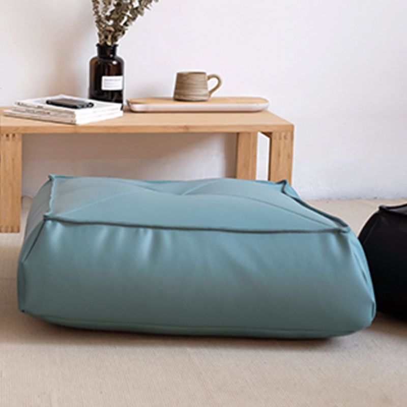 Modern Pouf Ottoman PU Leather Upholstered Solid Color Tear Resistant Square Ottoman
